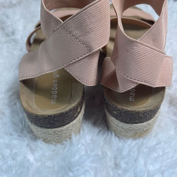 Madden girl dusty pink elastic straps Espadrilles platform sandals size … - Picture 4 of 10